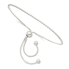 Sterling Silver Beaded Adjustable Bracelet - 3