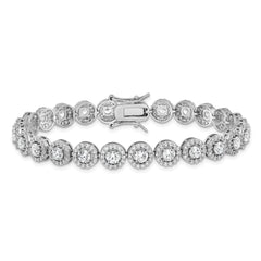 Sterling Silver Rhodium-plated CZ Tennis 7.5 inch Bracelet