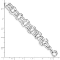 Sterling Silver Polished Double Links Bracelet