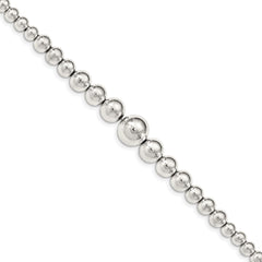 Sterling Silver Polished Graduated Beads Bracelet