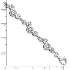 Sterling Silver Rhodium-plated CZ Bracelet