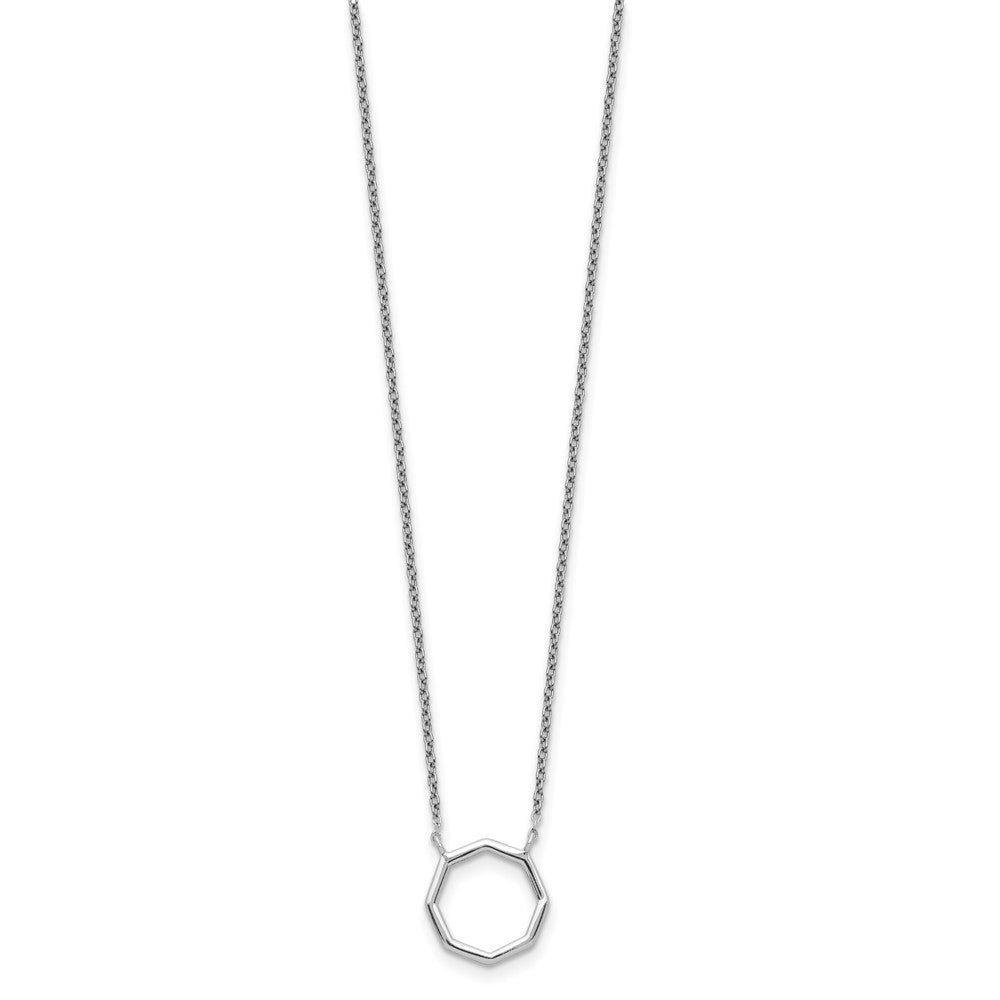 Sterling Silver Polished Octagon Necklace