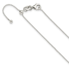 Sterling Silver Polished Beaded Adjustable Necklace - 3