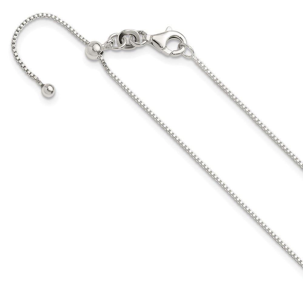 Sterling Silver Polished Adjustable Necklace - 9