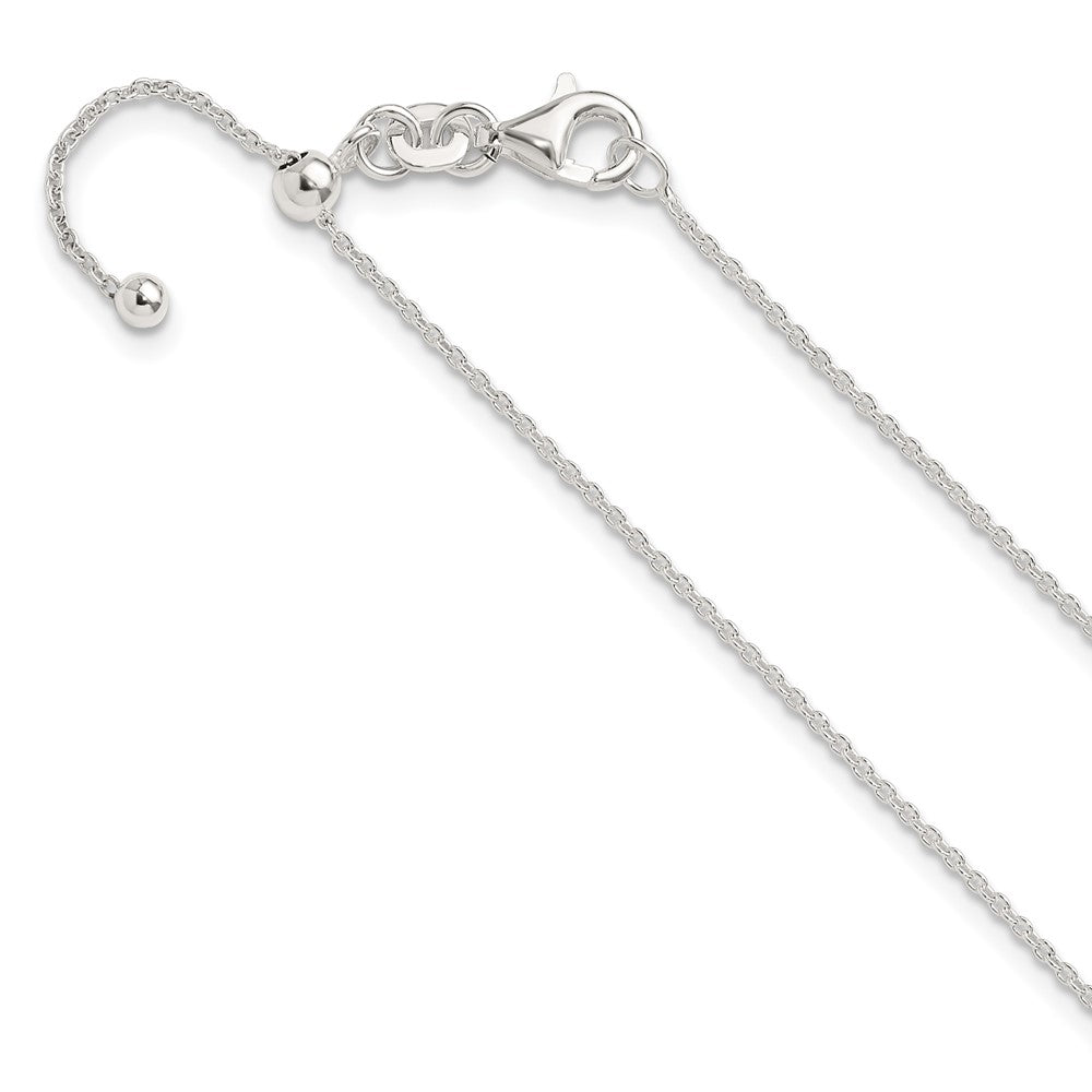 Sterling Silver Polished Adjustable Necklace - 12