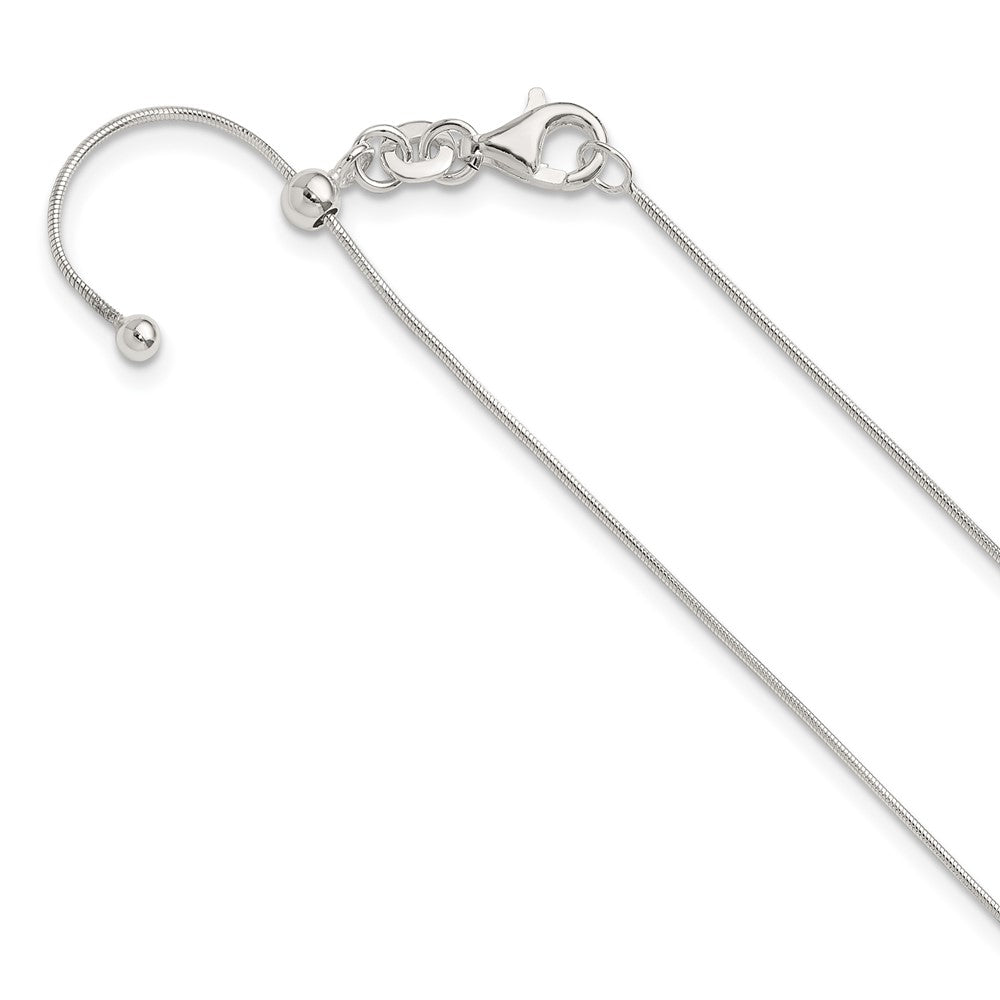 Sterling Silver Polished Adjustable Necklace - 10