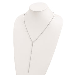 Sterling Silver Rhod-plated Beads/Vertical Bar w/ 1in ext. Y-Necklace