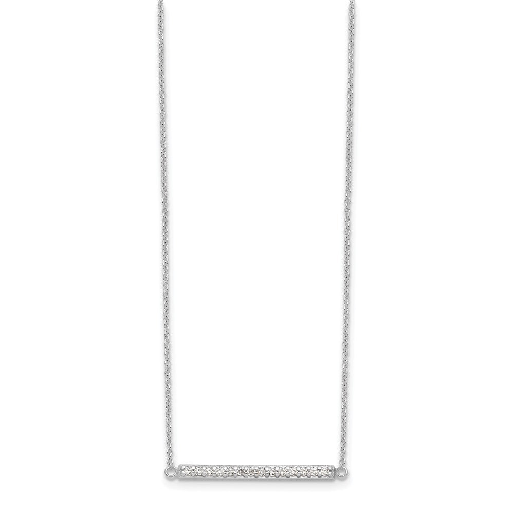 Sterling Silver CZ Bar Necklace - 2