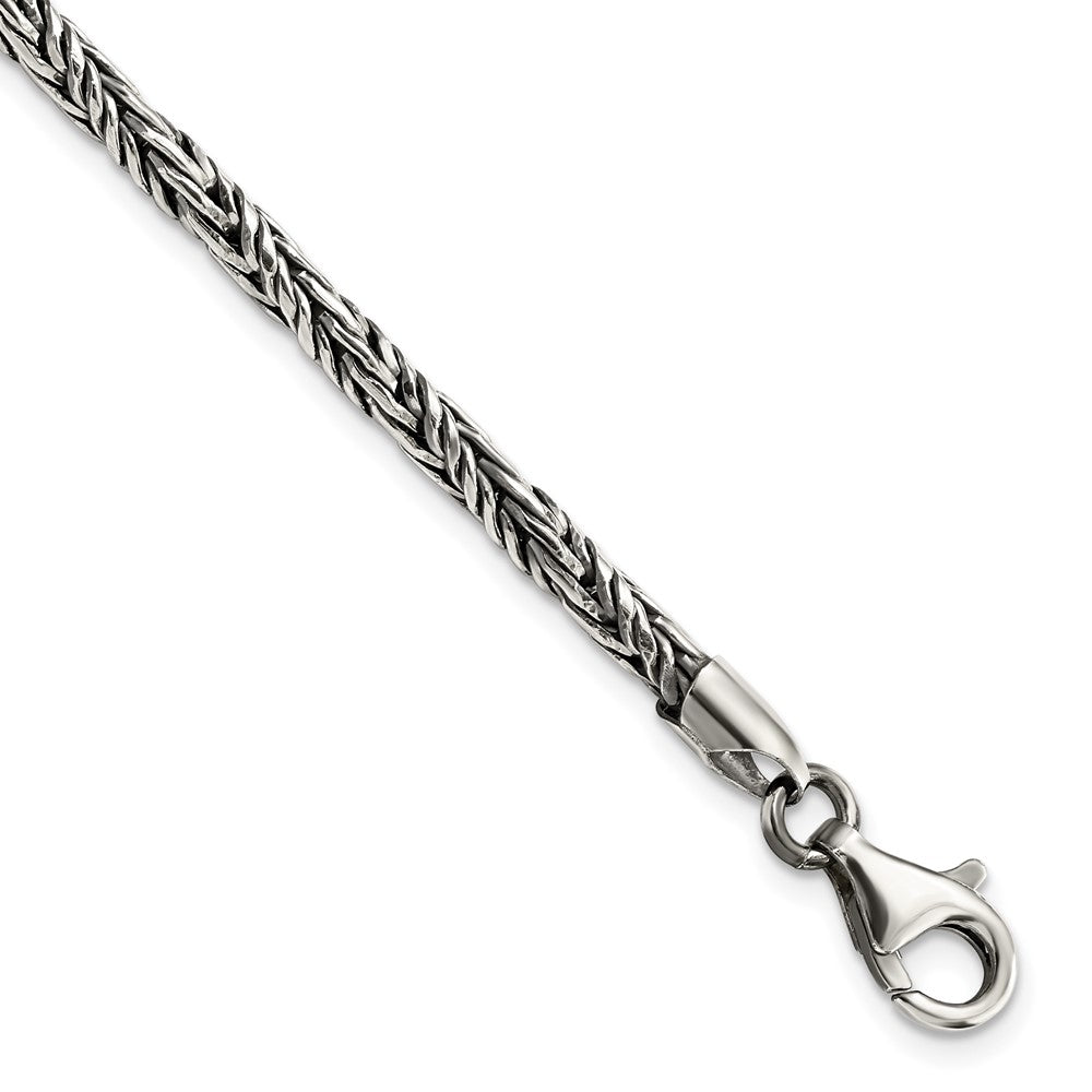Sterling Silver Antiqued Polished Rope Bracelet - 2