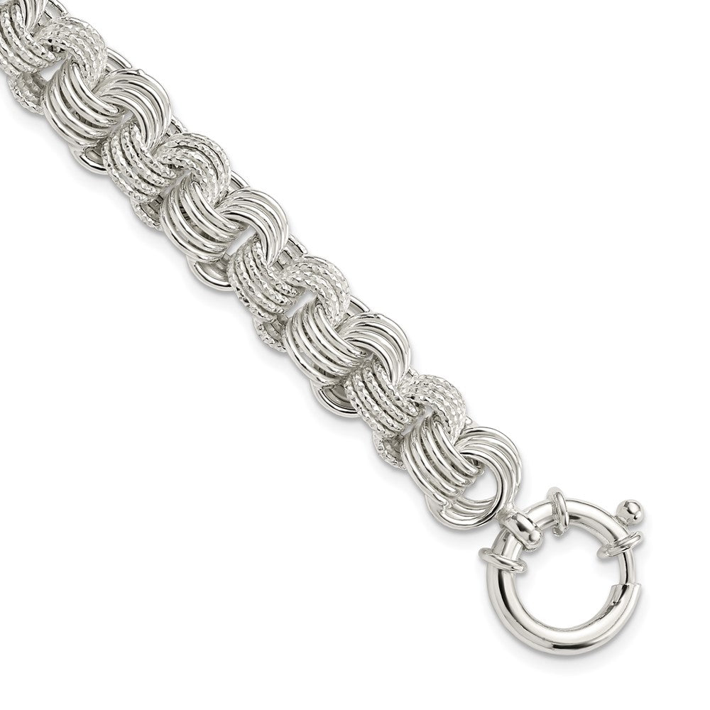 Sterling Silver Polished Fancy Link Bracelet - 18
