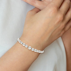 Sterling Silver Polished Beaded Adjustable Bracelet - 2