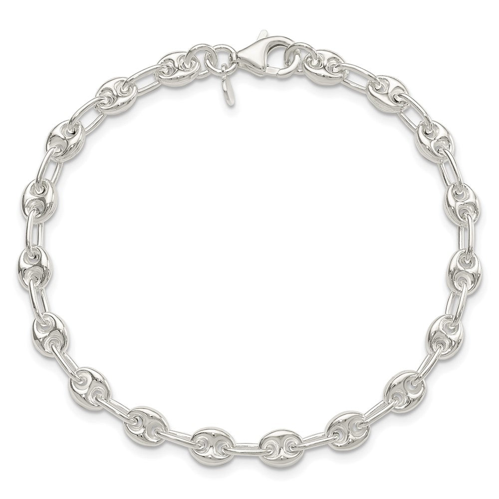 Sterling Silver Polished Fancy Link Bracelet - 13