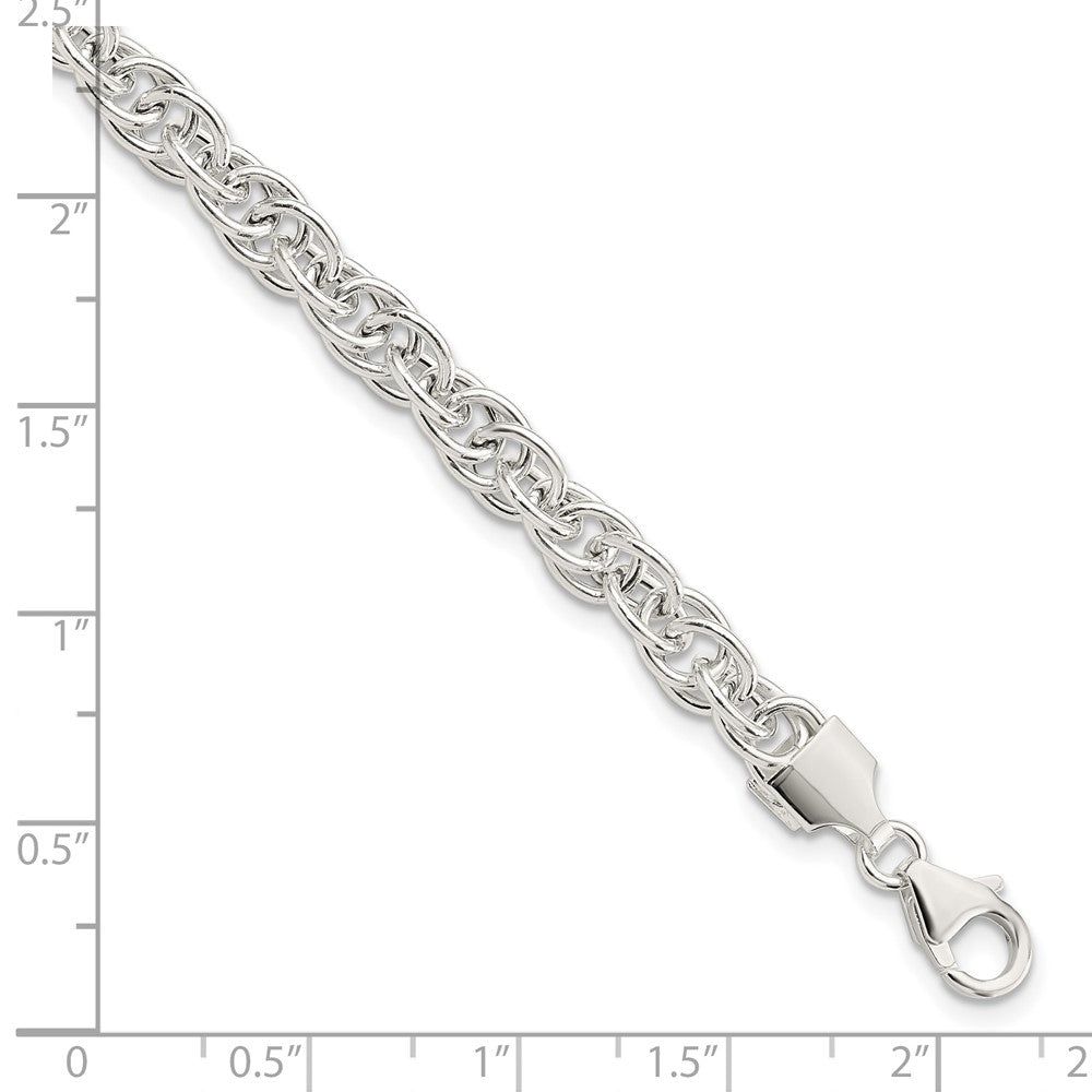 Sterling Silver Polished Fancy Link Bracelet - 15