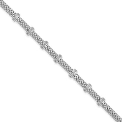 Sterling Silver Rhodium-plated Polished CZ Bracelet - 2