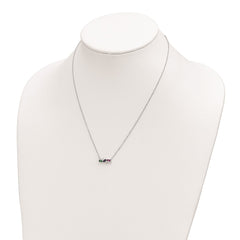 Sterling Silver Rhodium-plated Polished Multi-color CZ Necklace
