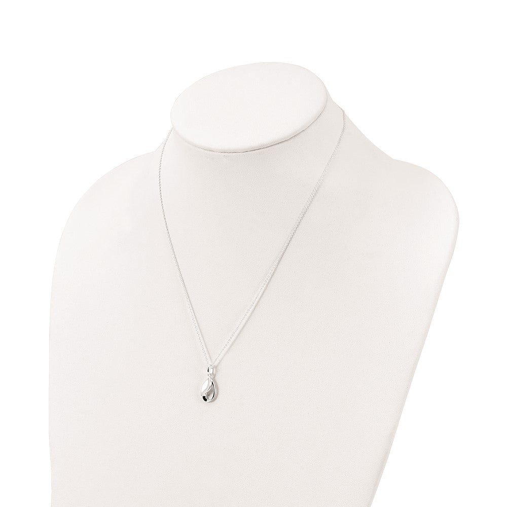 Sterling Silver Polished Teardrop Necklace