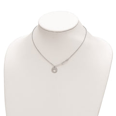Sterling Silver Rhodium-plated Heart and Infinity w/1 in Ext Necklace
