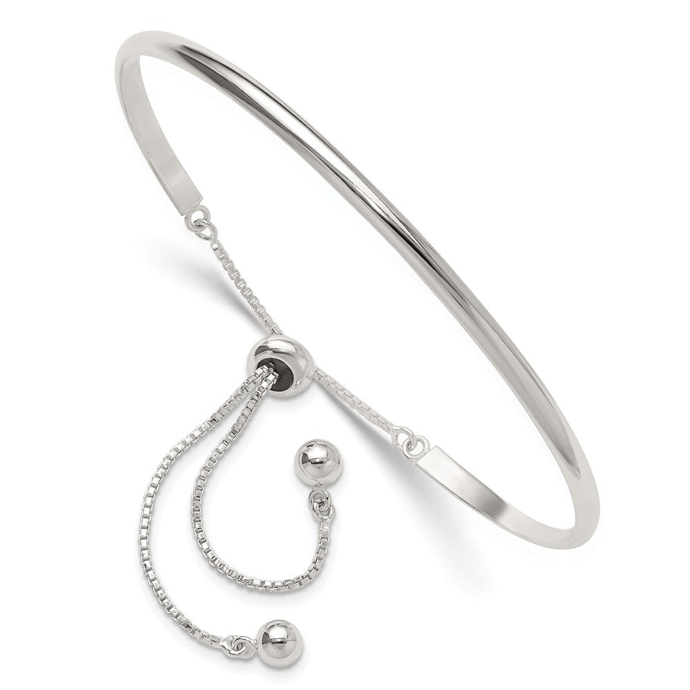 Sterling Silver Polished Bar Adjustable Bracelet - 3