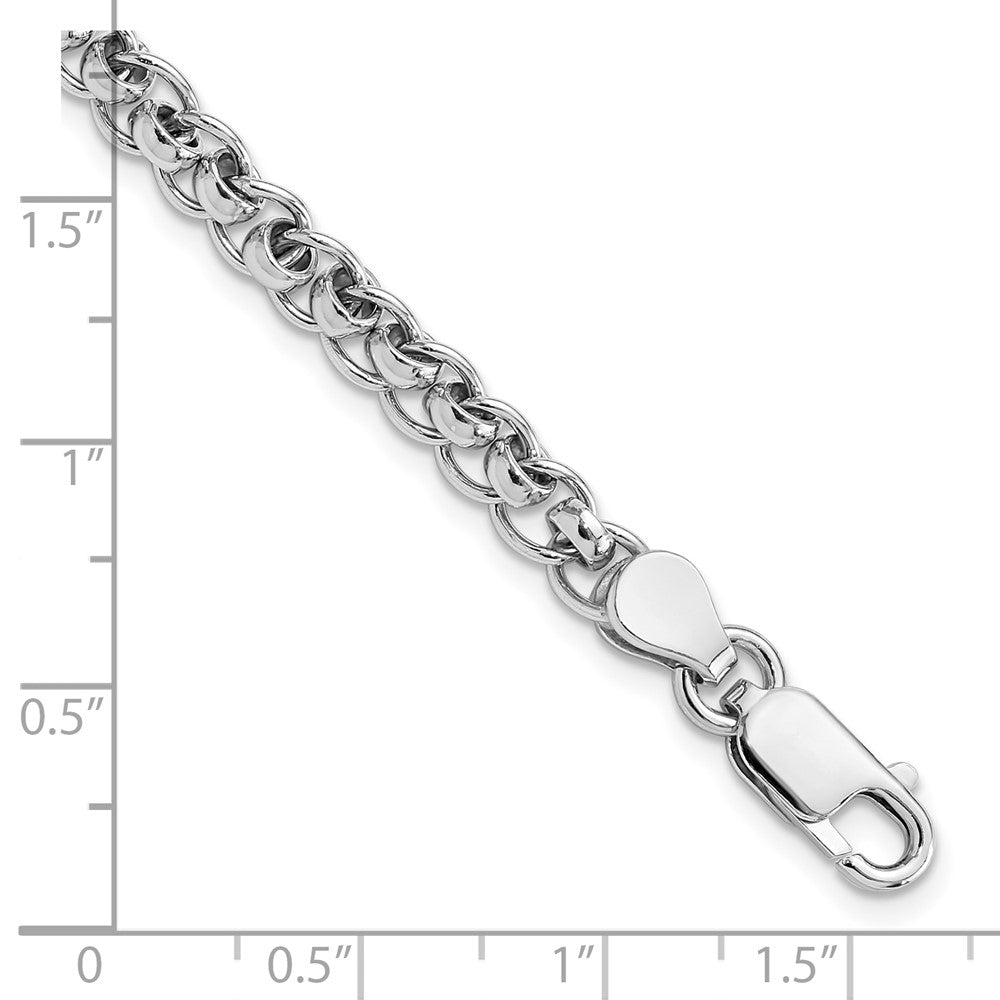 Sterling Silver Rhodium-plated Fancy Link 7.5in Bracelet - 2