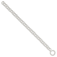 Sterling Silver Polished Double Link 7in Charm Bracelet