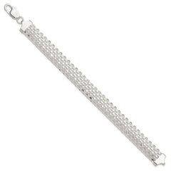 Sterling Silver Polished 11.5mm Bismark 7in Bracelet