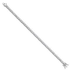 Sterling Silver Rhodium-plated 3.5 mm Round CZ 7.5in Tennis Bracelet