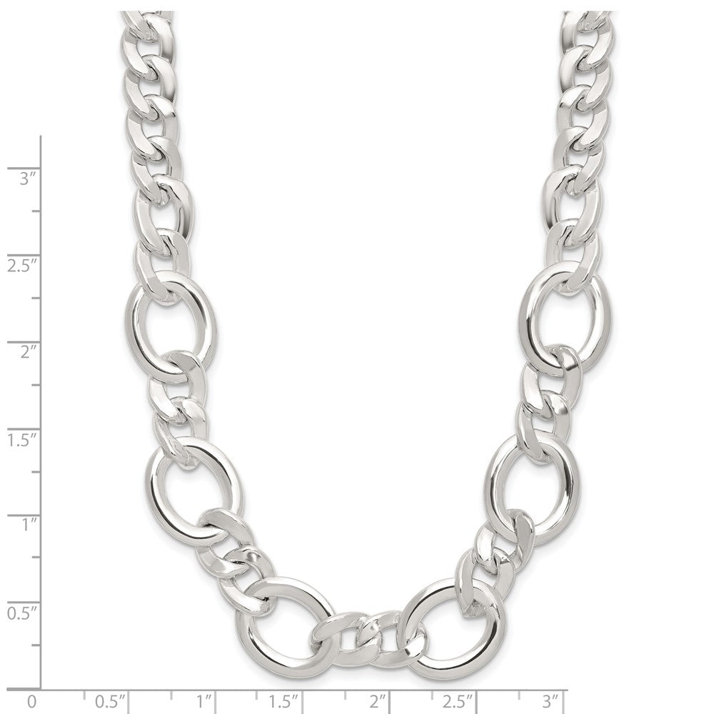 Sterling Silver Polished Fancy Link Necklace - 5