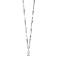 Sterling Silver RH-plated Miraculous Medal Link 16in w/2in ext. Necklace