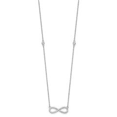 Sterling Silver Rhodium-plated CZ Infinity Symbol 18in w/2in ext. Necklace