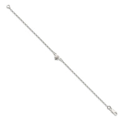 Sterling Silver Flower Charm Anklet - 2