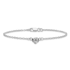 Sterling Silver Flower Charm Anklet - 2