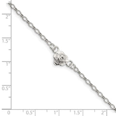 Sterling Silver Flower Charm Anklet - 2