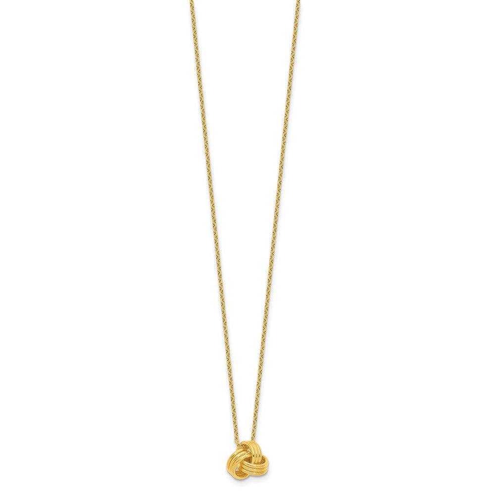 Sterling Silver Gold-tone Love Knot 16in w/2in ext. Necklace