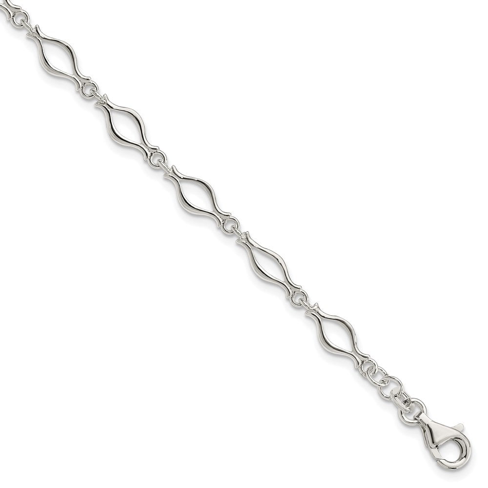 Sterling Silver 5mm Fancy Link Bracelet - 3