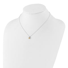 Sterling Silver Rhodium-plated .45CI Citrine 16in w/2in ext Necklace