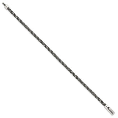 Sterling Silver Antiqued Polished 3.75mm Twisted Franco Chain 8 inch Bracelet
