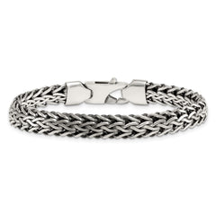 Sterling Silver Antiqued Polished 8.25mm Fancy Chain 7.75 inch Bracelet