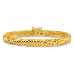 Sterling Silver Gold-Tone Polished Fancy 5.8mm S Link 7in Bracelet