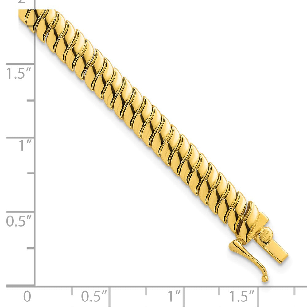 Sterling Silver Gold-Tone Polished Fancy 5.8mm S Link 7in Bracelet