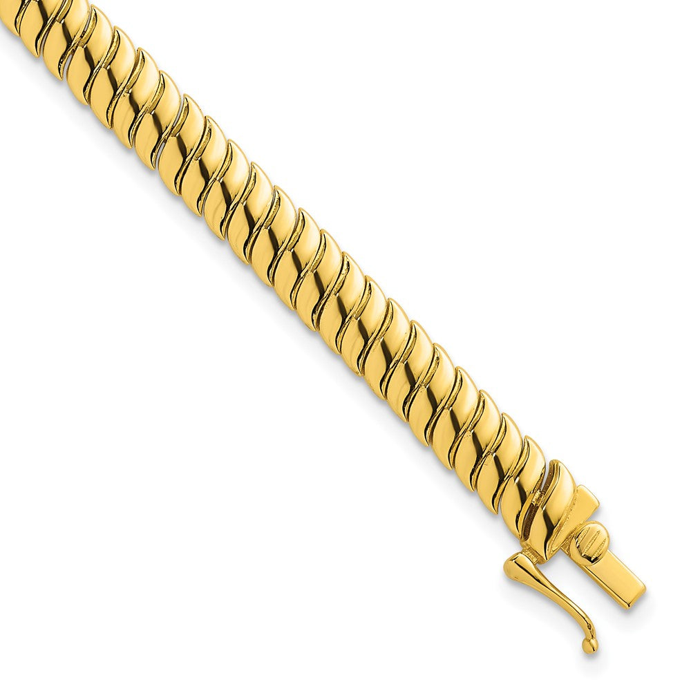 Sterling Silver Gold-Tone Polished Fancy 5.8mm S Link 7in Bracelet