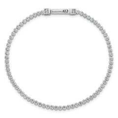 Sterling Silver Rhodium-plated Polished 2.5mm CZ 7.5 inch Tennis Bracelet