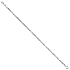 Sterling Silver Rhodium-plated Polished 2.5mm CZ 6.25 inch with 1.25 inch Extender Tennis Bracelet
