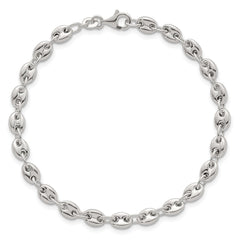Sterling Silver Polished 4.8mm Puffed Mariner/Anchor Link 7.5 Inch Bracelet