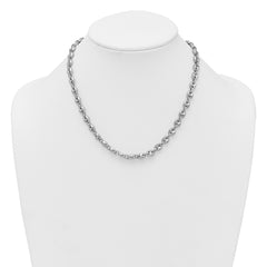 Sterling Silver Rhodium-plated Polished Puffed Mariner Link 18in Necklace