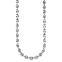 Sterling Silver Rhodium-plated Puffed Anchor/Mariner Link 18 inch Necklace - 2
