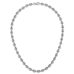Sterling Silver Rhodium-plated Puffed Anchor/Mariner Link 18 inch Necklace - 2