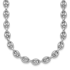 Sterling Silver Rhodium-plated Puffed Anchor/Mariner Link 18 inch Necklace - 2
