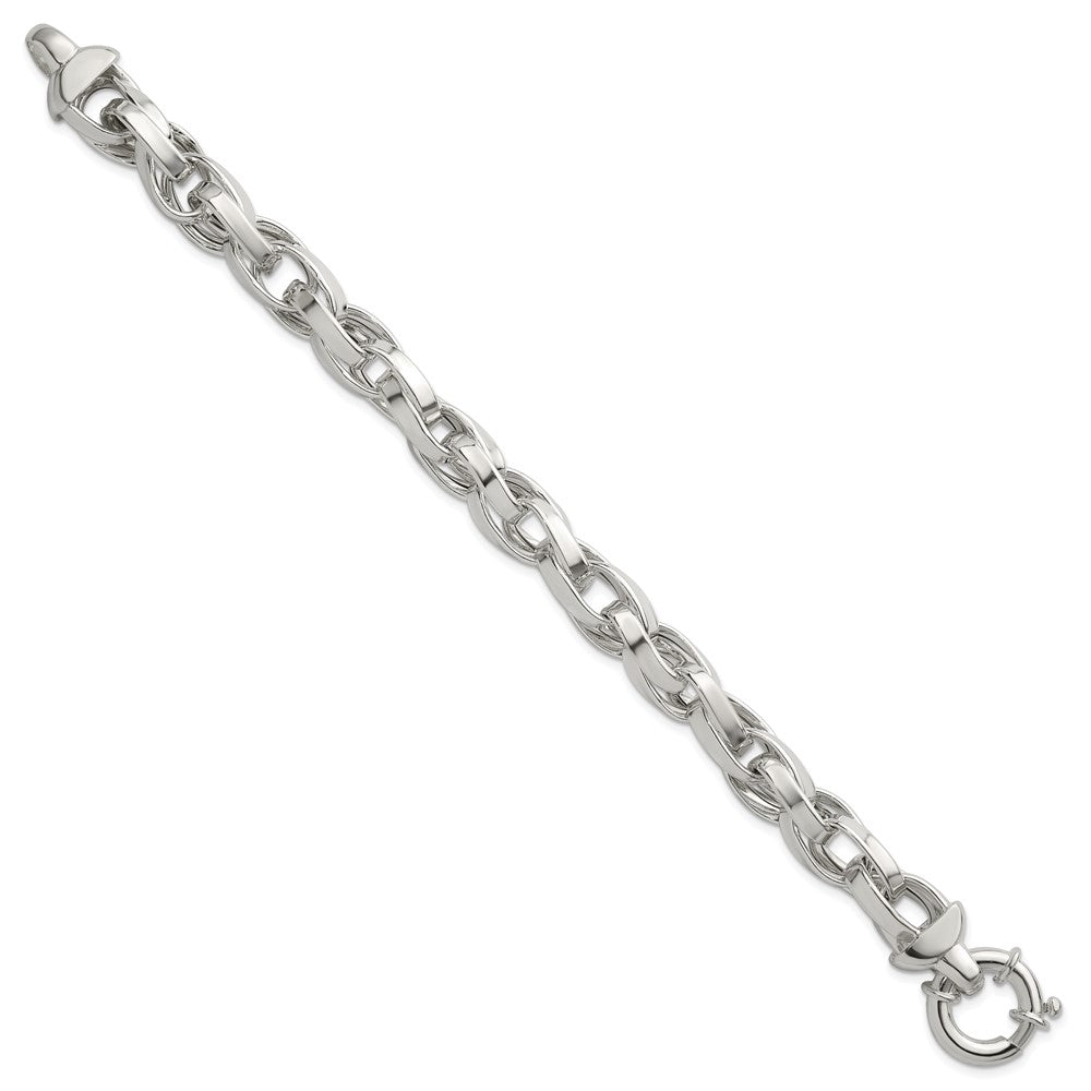 Sterling Silver Polished Double Twist Link Bracelet