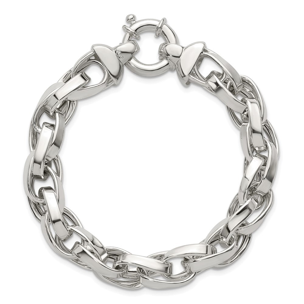 Sterling Silver Polished Double Twist Link Bracelet