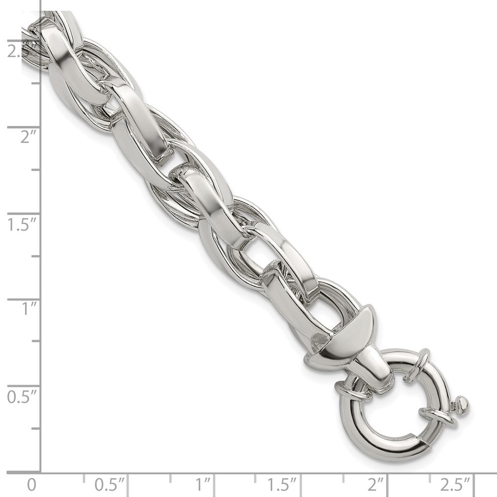 Sterling Silver Polished Double Twist Link Bracelet